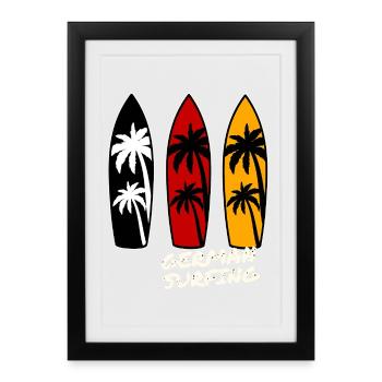 German Surfing - Gerahmtes Poster (27 × 37 cm) - Schwarz - Vorne