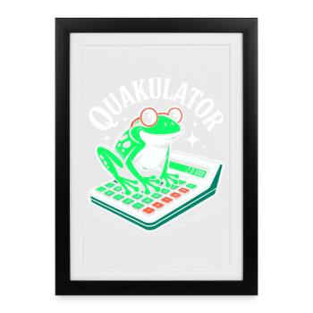 Funny Saying Math Frog Calculator - Framed poster (27 × 37 cm) - black - Front