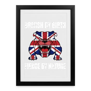Bouledogue britannique - Affiche encadrée (27 × 37 cm) - noir - Devant
