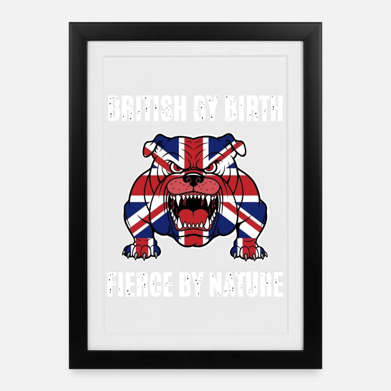 British Bulldog - Framed poster (27 × 37 cm) - black