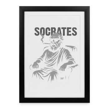 Portrait de Socrate Smoke - Affiche encadrée (27 × 37 cm) - noir - Devant