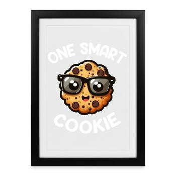 Cookie Malin Lunettes - Affiche encadrée (27 × 37 cm) - noir - Devant