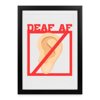Sourd, sourd, malentendant - Affiche encadrée (27 × 37 cm) - noir - Devant