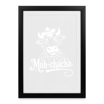 Moo-ChaCha Cow with Flourishes - Framed poster (27 × 37 cm) - black - Front