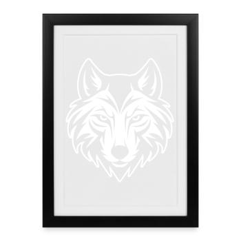 Wolf Head - Framed poster (27 × 37 cm) - black - Front