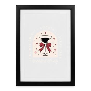 Cocktail lovers party funny holiday spirit martini - Framed poster (27 × 37 cm) - black - Front