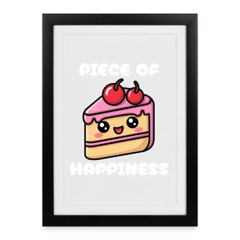 A piece of happiness - Framed poster (27 × 37 cm) - black - Front