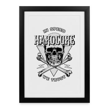 Motorcycle Biker Chopper Custom with Skull - Framed poster (27 × 37 cm) - black - Front