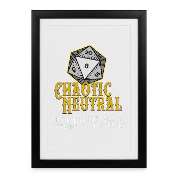 Chaotic Neutral D20 - Framed poster (27 × 37 cm) - black - Front