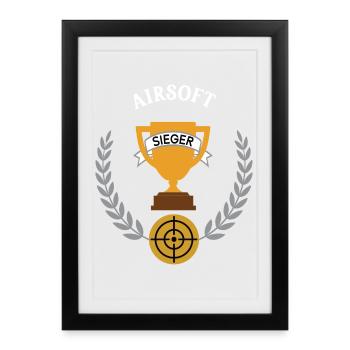 Airsoft Winner Winner Tournament Championship - Framed poster (27 × 37 cm) - black - Front