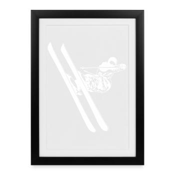 Skier - Framed poster (27 × 37 cm) - black - Front