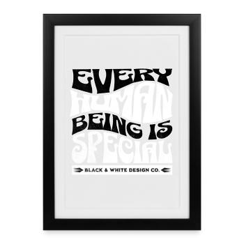 Every Human Being Is Special – Black & White - Framed poster (27 × 37 cm) - black - Front