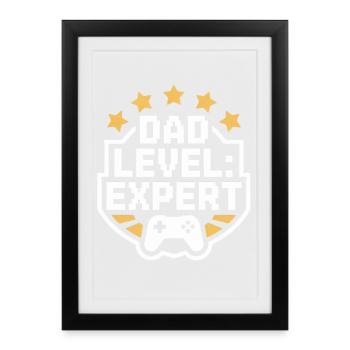 Chemise de jeu Dad Level Expert - Affiche encadrée (27 × 37 cm) - noir - Devant