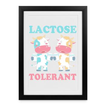 Flatulence au lactose au lait - Affiche encadrée (27 × 37 cm) - noir - Devant