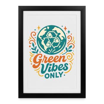 Des vibrations vertes pures - Affiche encadrée (27 × 37 cm) - noir - Devant