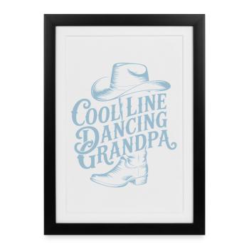 Grand-père danseur en ligne cool - Affiche encadrée (27 × 37 cm) - noir - Devant