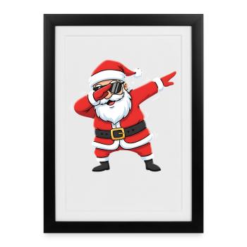 Dab Père Noël drôle - Affiche encadrée (27 × 37 cm) - noir - Devant