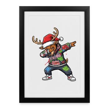 Mode Art de rue de Noël de Noël - Affiche encadrée (27 × 37 cm) - noir - Devant