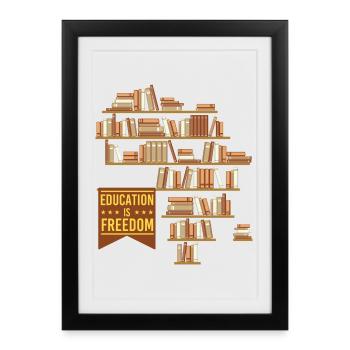 L’éducation, c’est la liberté – Black History Pride - Affiche encadrée (27 × 37 cm) - noir - Devant