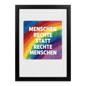 Human rights instead of right-wing people - Framed poster (27 × 37 cm) - black - Front