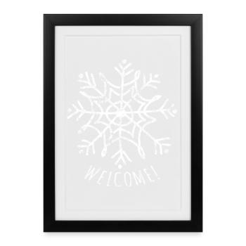 Flocon de neige - Affiche encadrée (27 × 37 cm) - noir - Devant