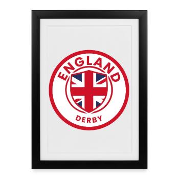 Blason du Derby d’Angleterre - Affiche encadrée (27 × 37 cm) - noir - Devant