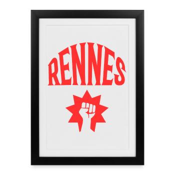 Rennes - Affiche encadrée (27 × 37 cm) - noir - Devant