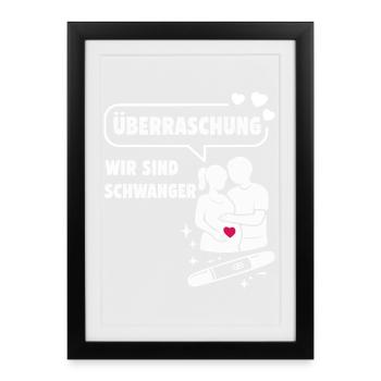 Surprise: We are pregnant - Framed poster (27 × 37 cm) - black - Front