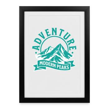 Adventure Modern Peaks – Mountains Outdoor Design - Affiche encadrée (27 × 37 cm) - noir - Devant