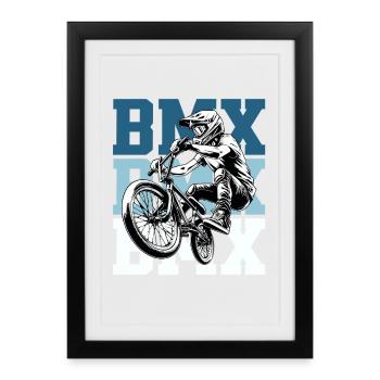 BMX Bike Street Culture - Gerahmtes Poster (27 × 37 cm) - Schwarz - Vorne