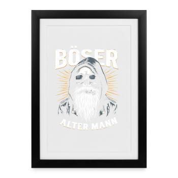 Nasty Old Man Skull Pullover Hoodie - Framed poster (27 × 37 cm) - black - Front
