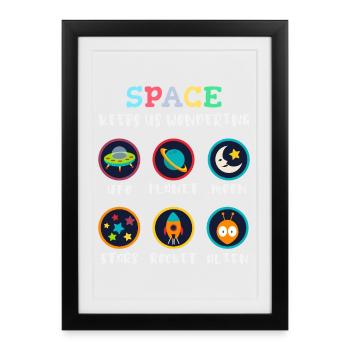 Space arouses curiosity - Framed poster (27 × 37 cm) - black - Front
