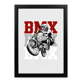 Conception des actions de saut BMX Rider - Affiche encadrée (27 × 37 cm) - noir - Devant
