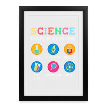 Science arouses curiosity - Framed poster (27 × 37 cm) - black - Front