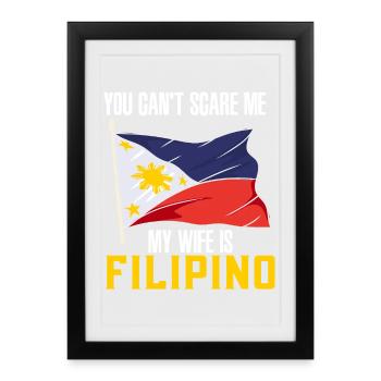 Art du drapeau national de la Fierté philippine des Philippines - Affiche encadrée (27 × 37 cm) - noir - Devant