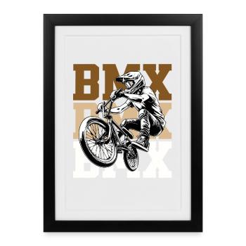 BMX Jump Rider Logo Cult - Affiche encadrée (27 × 37 cm) - noir - Devant