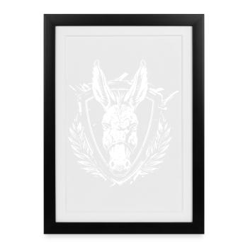 Blason du feuillage du Bouclier d’âne - Affiche encadrée (27 × 37 cm) - noir - Devant