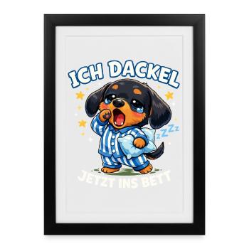 Teckel Offre des vêtements Je suis teckel maintenant - Affiche encadrée (27 × 37 cm) - noir - Devant