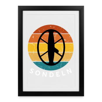 Sondeln - Schatzsuche Sonnenuntergang Peace  - Gerahmtes Poster (27 × 37 cm) - Schwarz - Vorne