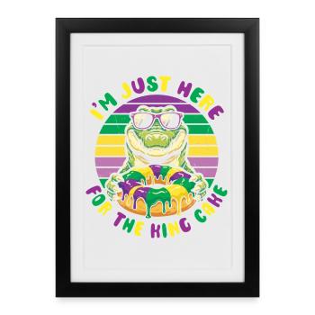 King Cake Mardi Gras Aligator - Affiche encadrée (27 × 37 cm) - noir - Devant