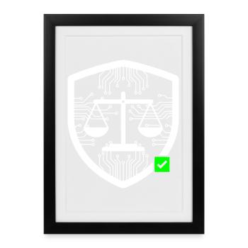 Cyber Security Shield Libra Tech Vector - Framed poster (27 × 37 cm) - black - Front