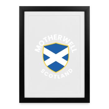 Bouclier écossais Saltire - Affiche encadrée (27 × 37 cm) - noir - Devant