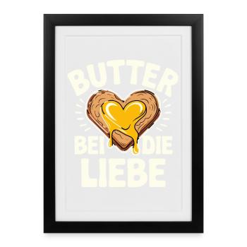 Beurre chez Die Liebe lustiger Deutscher Frühstück - Affiche encadrée (27 × 37 cm) - noir - Devant