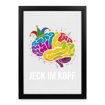 Carnival Costume Jeck in the Head Carnival Accessories 2026 - Framed poster (27 × 37 cm) - black - Front