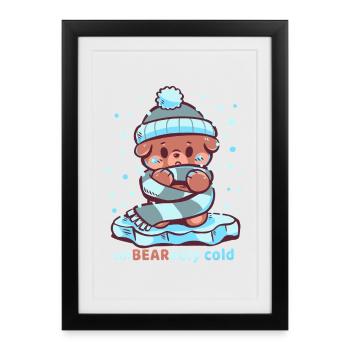 Froid insupportable - Affiche encadrée (27 × 37 cm) - noir - Devant