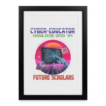 Cyber Teacher - Framed poster (27 × 37 cm) - black - Front