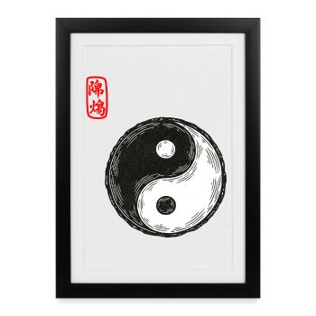 Yin et Yang - Affiche encadrée (27 × 37 cm) - noir - Devant