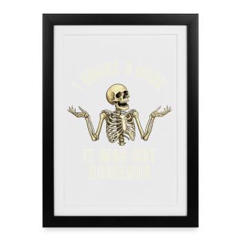 Lustiger Knochenbruch Humor - I Broke a Bone  - Framed poster (27 × 37 cm) - black - Front