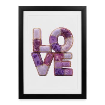 Patchwork Love Quiltlook Lettering - Framed poster (27 × 37 cm) - black - Front