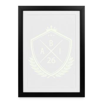 Armoiries Abi Abitur - Affiche encadrée (27 × 37 cm) - noir - Devant